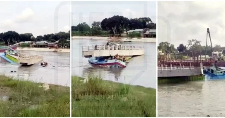 কীর্তিনাশায় নির্মাণাধীন সেতু আবারও ধসে পড়লো